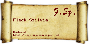 Fleck Szilvia névjegykártya